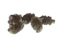(image for) 24 x 14mm Silver Twist Lampwork Glass Bead, 5 beads