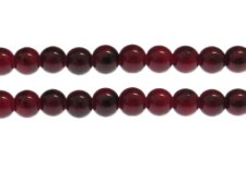 (image for) 10mm Deep Red Marble-Style Glass Bead, approx. 22 beads