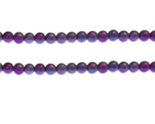 (image for) 6mm Drizzled Purples Glass Bead, approx. 43 beads