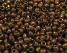 (image for) 11/0 Antique Gold Metallic Glass Seed Bead, 1oz. Bag