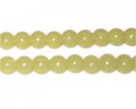 8mm Mellow Yellow Jade-Style Glass Bead, approx. 35 beads