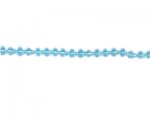 6mm Pastel Blue Bi-cone Glass Bead, 12" string 6mm Pastel Blue Bi-cone Glass Bead, 12" string
