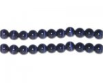 8mm Midnight Blue Round Cat's Eye Beads, approx. 15 beads