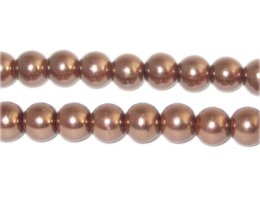 (image for) 8mm Round Hazelnut Glass Pearl Bead, approx. 56 beads