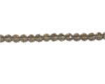 6mm Silver Faceted Round Glass Bead, 12" string 6mm Silver Faceted Round Glass Bead, 12" string