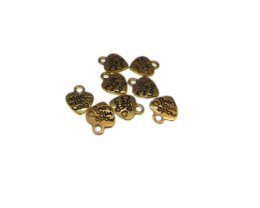 (image for) 12 x 10mm MADE WITH LOVE Gold Metal Charm, 8 charms