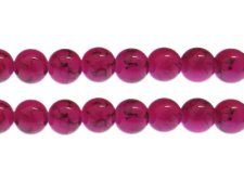 (image for) 12mm Crimson Marble-Style Glass Bead, approx. 18 beads