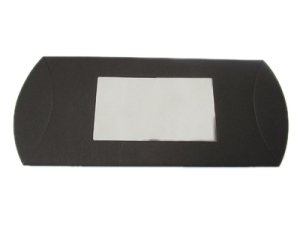 (image for) 155 x 80mm Black Pillow Box + Window, 5 boxes