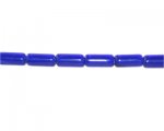 10 x 4mm Blue Pressed Glass Tube Bead, 13" string 10 x 4mm Blue Pressed Glass Tube Bead, 13" string