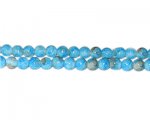 6mm Turq./Gray Marble-Style Glass Bead, approx. 73 beads 6mm Turq./Gray Marble-Style Glass Bead, approx. 73 beads