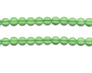 (image for) 8mm Green Sea/Beach-Style Glass Bead, approx. 31 beads