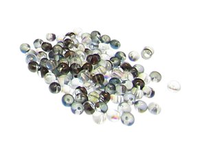 (image for) Approx. 1oz. 4mm Silver/Crystal Luster Side-drill Glass Bead
