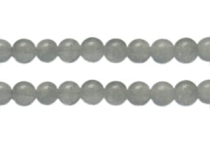(image for) 10mm Silver Gemstone-Style Glass Bead, approx. 17 beads