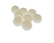 (image for) 14mm Milky White Matte Glass Bead, 8 beads