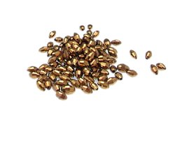 (image for) Approx. 1oz. x 6x4mm Gold Electroplated Faceted Glass Rice Beads
