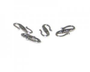 22 x 12mm Silver Metal Hook Clasp - 4 clasps