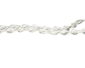 (image for) 14 x 8mm Crystal Twisted Pressed Glass Oval Bead, 12" string