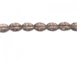 14 x 10mm Silver Faceted Oval Glass Bead, 12" string 14 x 10mm Silver Faceted Oval Glass Bead, 12" string