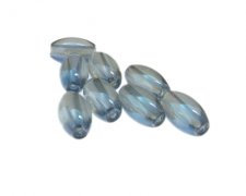 (image for) 16 x 10mm Blue Oval Glass Bead, 8 beads