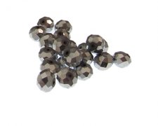 (image for) Approx. 1oz. x 10x8mm Silver Electroplated Faceted Rondelle Glass Bead