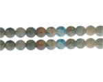 10mm Burnt Orange/Blue Duo-Style Glass Bead, approx. 16 beads