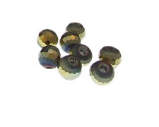 (image for) 10mm Blue/Silver Faceted Glass Bead, 8 beads