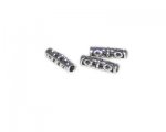 18 x 6mm Silver Metal Bead, 3 beads, large hole 18 x 6mm Silver Metal Bead, 3 beads, large hole