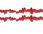 8 - 10mm Red Dyed Shell Gemstone Chips, 10.5" string