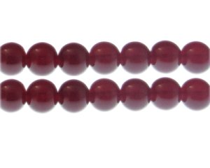(image for) 12mm Blood Red Jade-Style Glass Bead, approx. 18 beads