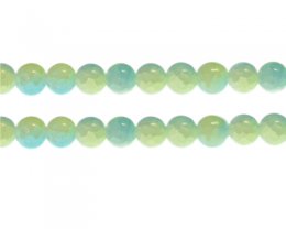 (image for) 10mm Pastel Blue/Yellow Duo-Style Glass Bead, approx. 18 beads