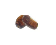 (image for) 30 x 22mm Golden Brown Lampwork Glass Bead, 2 beads