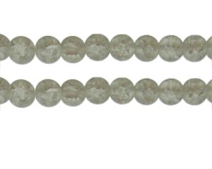 (image for) 10mm White Crackle Frosted Glass Bead, approx. 17 beads
