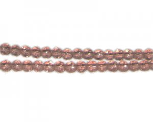 4mm Mauve Faceted Round Glass Bead, 12" string