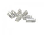 16 x 8mm Crystal Triangle Tube Pressed Glass Bead, 6 beads 16 x 8mm Crystal Triangle Tube Pressed Glass Bead, 6 beads