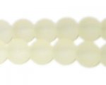 12mm Soft Cream Sea/Beach-Style Glass Bead, approx. 14 beads