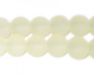 12mm Soft Cream Sea/Beach-Style Glass Bead, approx. 14 beads