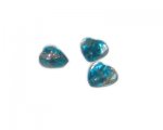 12mm Aqua Heart Handmade Lampwork Glass Beads, 5 beads 12mm Aqua Heart Handmade Lampwork Glass Beads, 5 beads