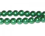 10mm Grass Green Glass Pearl Bead, approx. 22 beads