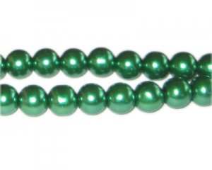 10mm Grass Green Glass Pearl Bead, approx. 22 beads