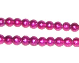 (image for) 6mm Drizzled Fuchsia Glass Bead, approx. 43 beads