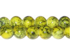 (image for) 12mm Khaki Marble-Style Glass Bead, approx. 14 beads