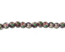 (image for) 4mm Maroon Round Cloisonne Bead, 10 beads