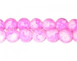 12mm Fuchsia Marble-Style Glass Bead, approx. 18 beads 12mm Fuchsia Marble-Style Glass Bead, approx. 18 beads