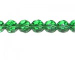 14mm Grass Green Faceted Round Glass Bead, 13" string 14mm Grass Green Faceted Round Glass Bead, 13" string