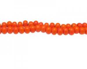 (image for) 8 x 6mm Orange Rondelle Glass Bead, 20" string