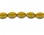 16 x 12mm Golden Brown Oval Pressed Glass Bead, 13" string 16 x 12mm Golden Brown Oval Pressed Glass Bead, 13" string