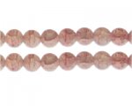 12mm Rhodonite Duo-Style Glass Bead, approx. 14 beads