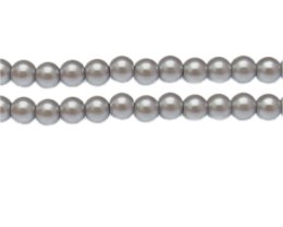 (image for) 8mm Bright Silver Glass Pearl Bead, approx. 56 beads