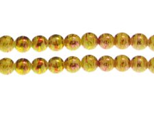 (image for) 10mm Yellow Mellow Abstract Glass Bead, approx. 17 beads