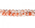8mm Orange SilverLeaf-Style Glass Bead, approx. 54 beads 8mm Orange SilverLeaf-Style Glass Bead, approx. 54 beads